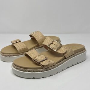 Steve Madden NYC  Raffia Platform Two Strap Sandals Women Size 11